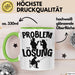 Angler Tasse Geschenk für Fischer Angler Männer Geschenkidee Problem und Lösung Angeln Spruch Grün Trendation