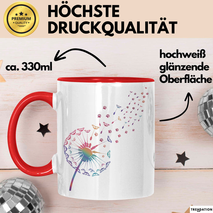 Hund Tierliebhaber Tasse Geschenk Lustige Geschenkidee Spruch Rot Trendation