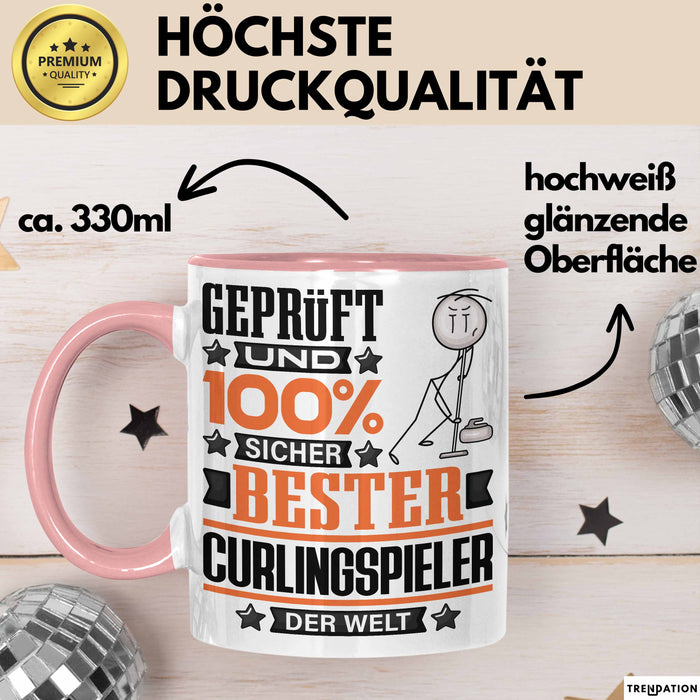 Curlingspieler Geschenk Lustiger Spruch für Curlingspieler Geschenkidee Bester Curlingspieler Der Welt Rosa Trendation