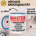 Master Absolvent Abschluss Tasse Geschenk Lustige Geschenkidee Spruch Master Yes Mein Plan Geht Auf Blau Trendation