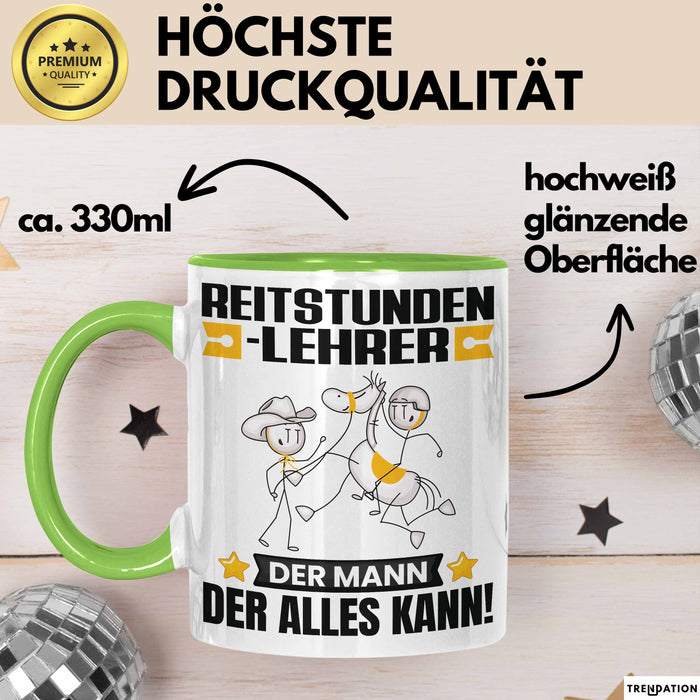 Reitstundenlehrer Tasse Geschenk für Reitstundenlehrer Der Mann Der Alles Kann Geschenkidee zum Geburtstag Grün Trendation