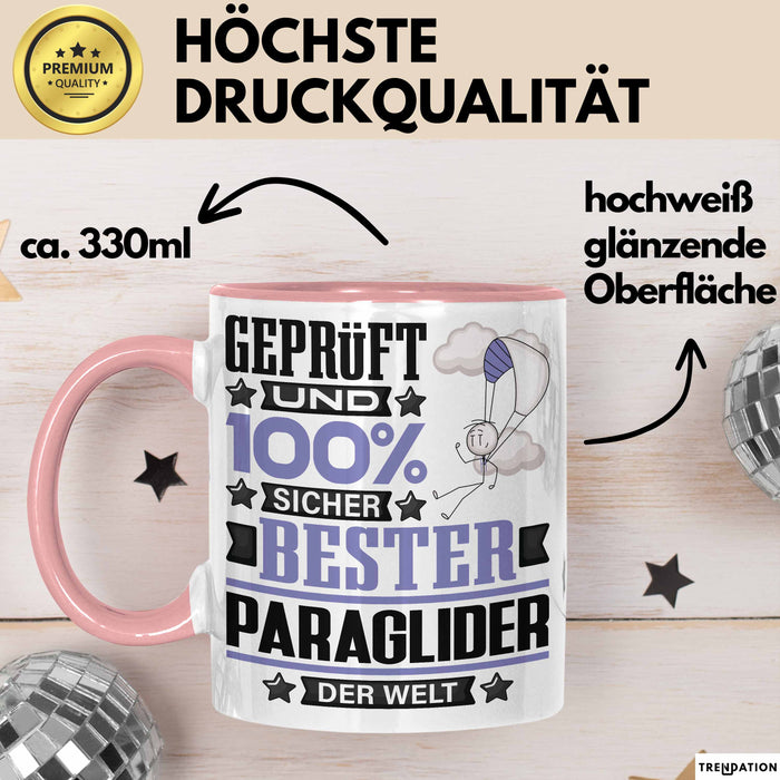 Paraglider Geschenk Lustiger Spruch für Paraglider Geschenkidee Bester Paraglider Der Welt Rosa Trendation