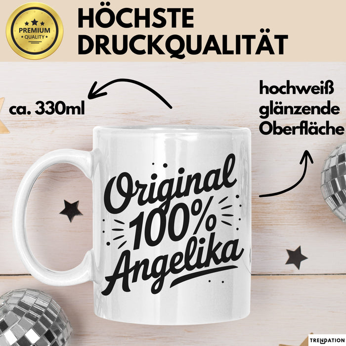 Angelika Tasse Geschenk Original 100% Angelika Geschenkidee Geburtstag Weiß Trendation