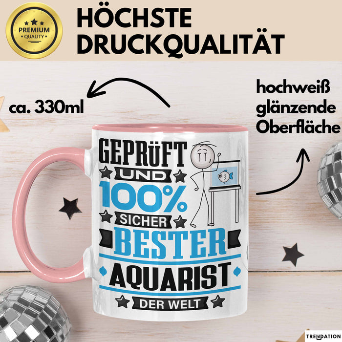 Aquarist Geschenk Lustiger Spruch für Aquarist Geschenkidee Bester Aquarist Der Welt Rosa Trendation