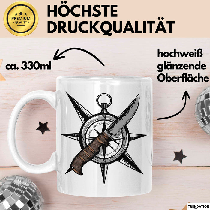 Survivalist Tasse Geschenkidee für Prepper und Outdoor Fans Weiß Trendation