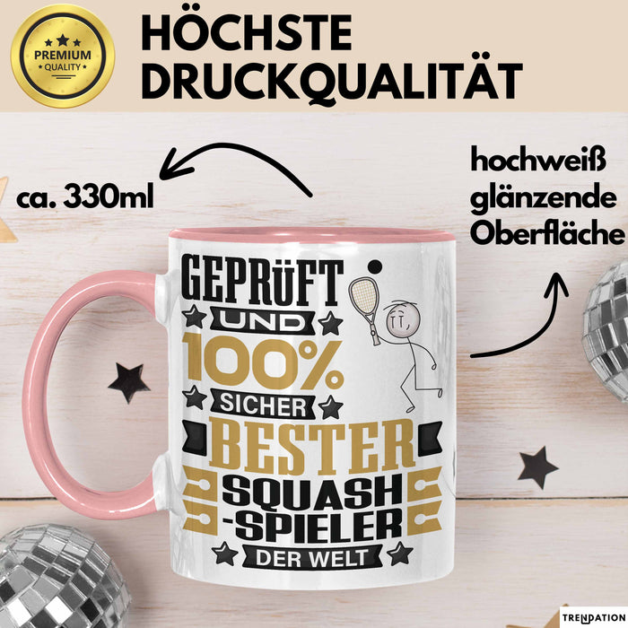 Squash-Spieler Geschenk Lustiger Spruch für Squash-Spieler Geschenkidee Bester Squash-Spieler Der Welt Rosa Trendation