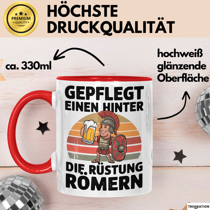 Bierliebhaber Biertrinker Faultier Tasse Geschenk Lustige Geschenkidee Spruch Gepflegt Einen Hinter Die Rüstung Römern Rot Trendation