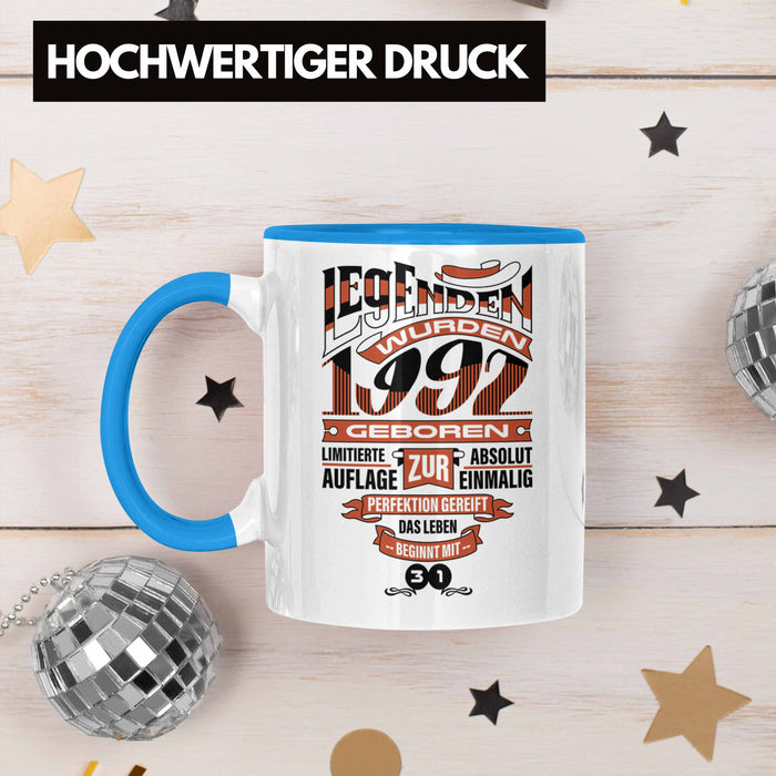 TRENDATION 30. Geburtstag Tasse Frau Mann Geschenk 30er Geschenkidee 30 Mutter Vater Blau Trendation