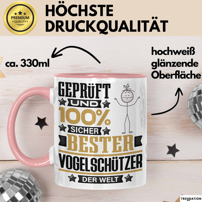 Vogelschützer Geschenk Lustiger Spruch für Vogelschützer Geschenkidee Bester Vogelschützer Der Welt Rosa Trendation