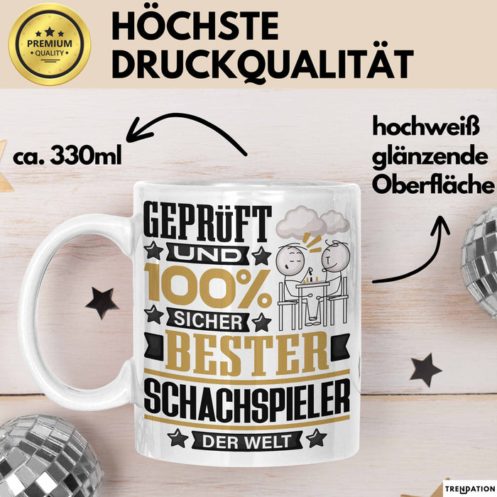 Schachspieler Geschenk Lustiger Spruch für Schachspieler Geschenkidee Bester Schachspieler Der Welt Weiß Trendation