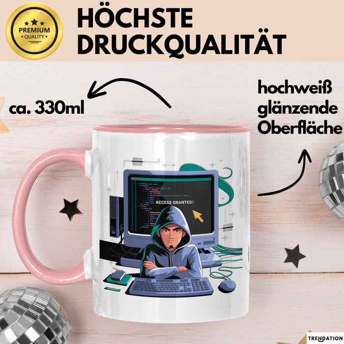 Ethical Hacker Tasse Geschenk Lustige Geschenkidee Spruch Für White Hat Codierer Rosa Trendation
