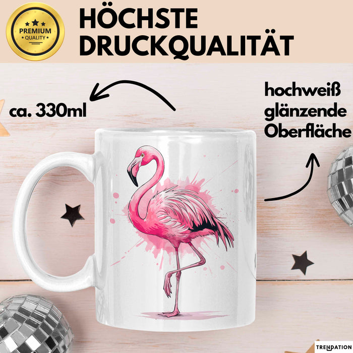 Flamingo Tier Tasse Geschenk Lustige Geschenkidee Spruch Weiß Trendation