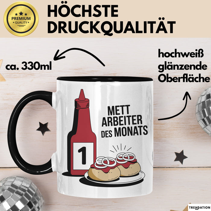 Metzger Tasse Geschenk Mett Arbeiter Des Monats Geschenkidee Lustig Beruf Schwarz Trendation
