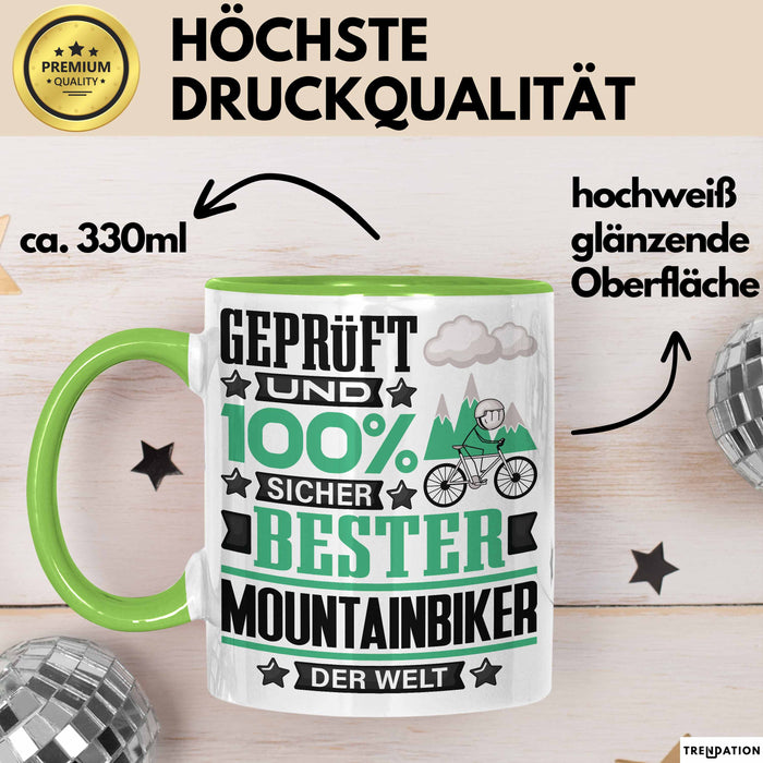 Mountainbiker Geschenk Lustiger Spruch für Mountainbiker Geschenkidee Bester Mountainbiker Der Welt Grün Trendation