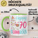 70er Geburtstag Tasse Geschenk Happy 70 And Glamarous Llama Alpaka Liebhaber Geschenkidee zum Geburtstag Grün Trendation