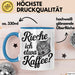 Kaffeeliebhaber Tasse Geschenk Lustige Geschenkidee Spruch Rieche Ich Etwa Kaffee Blau Trendation