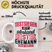Lustige Tasse Geschenk Testsieger Mit Bester Ehemann Der Welt Spruch Weiß Trendation