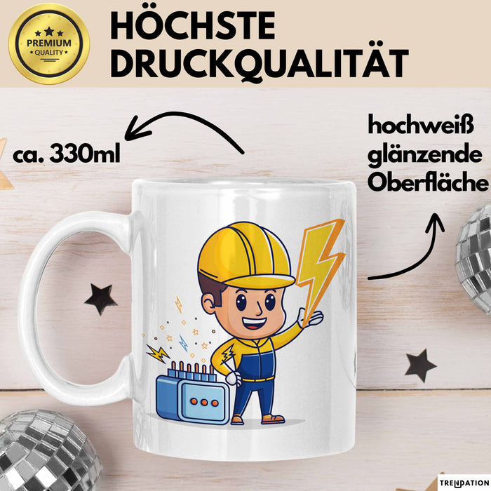 Elektriker Tasse Geschenk Lustige Geschenkidee Spruch Für Elektro Profis Weiß Trendation