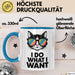 Sarkastische Katze Sarkasmus Tasse Geschenk Lustige Geschenkidee Spruch Ich Mache Was Ich Will Blau Trendation