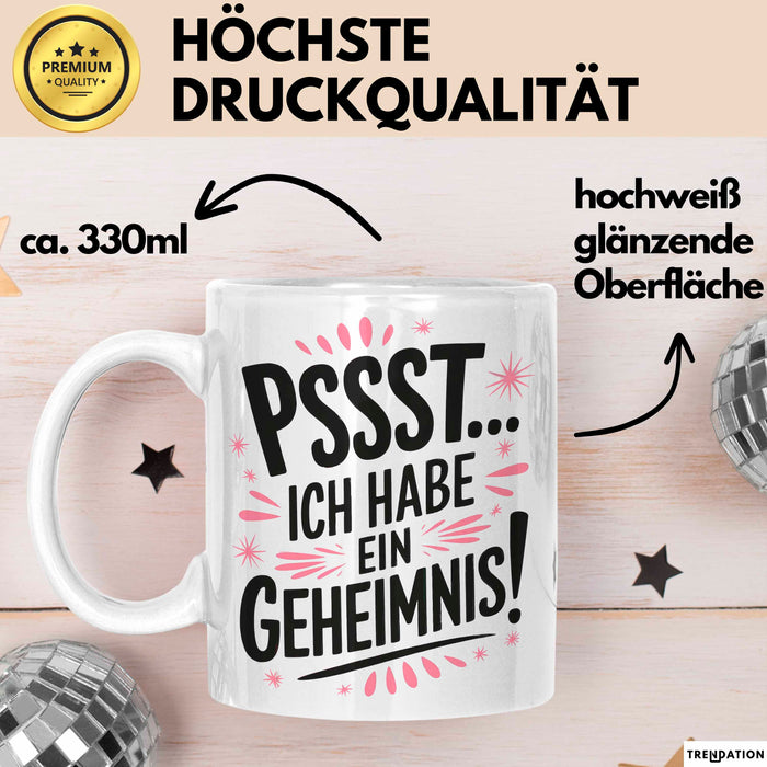 Big Sister Ältere Geschwister Schwestern Tasse Becher Geschenk Lustige Geschenkidee Spruch Ich Habe Ein Geheimnis Weiß Trendation