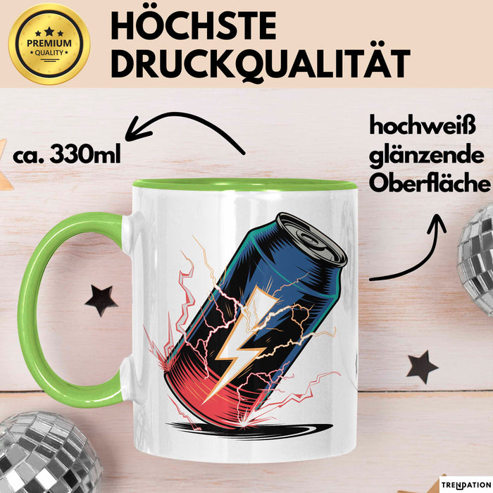Energydrink Süchtiger Tasse Geschenkidee Koffein Liebhaber Grün Trendation