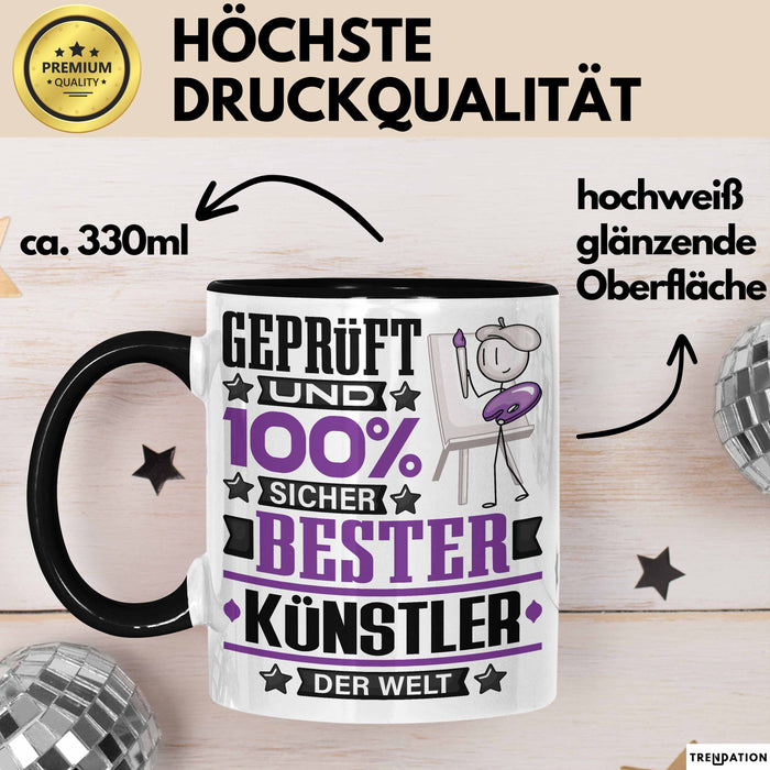 Künstler Geschenk Lustiger Spruch für Künstler Geschenkidee Bester Künstler Der Welt Schwarz Trendation