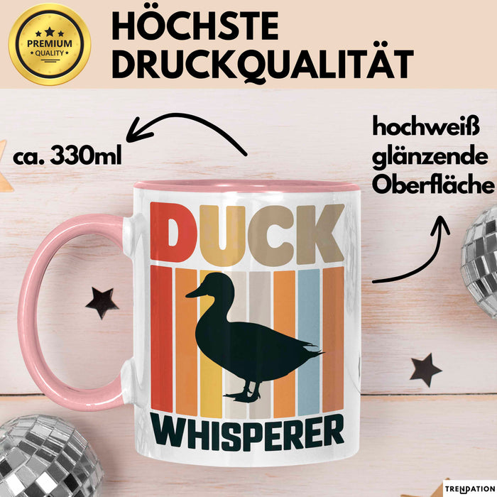 Quietscheente Tier Tasse Geschenk Lustige Geschenkidee Spruch Entenflüsterer Rosa Trendation