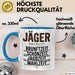 Hirschjäger Jagd Tasse Geschenk Jäger haben Zeit Spruch Blau Trendation