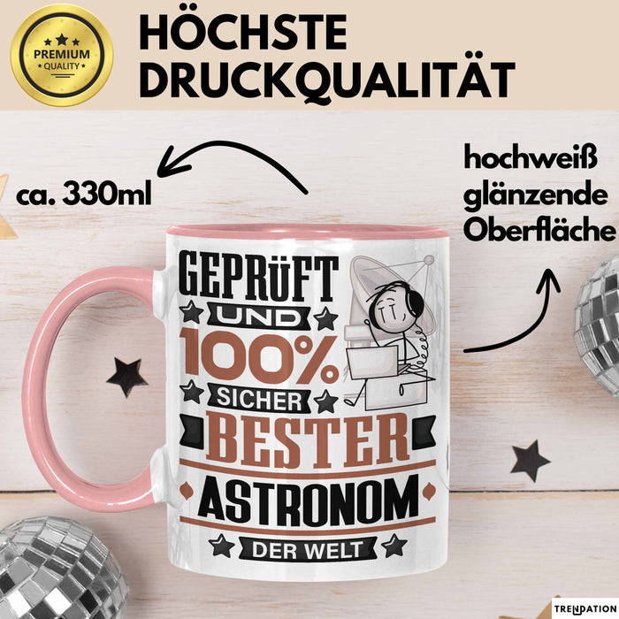 Astronom Geschenk Lustiger Spruch für Astronom Geschenkidee Bester Astronom Der Welt Rosa Trendation
