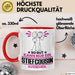 Stiefcousin Geschenk Tasse So Gut Kann Nur Ein Stiefcousin Aussehen Geschenkidee Kaffee-Becher Rot Trendation