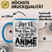 Anime Geschenk Tasse Lustiger Spruch Gibt Es Leben Nach Dem Tod Anime-Liebhaberin Geschenkidee Blau Trendation