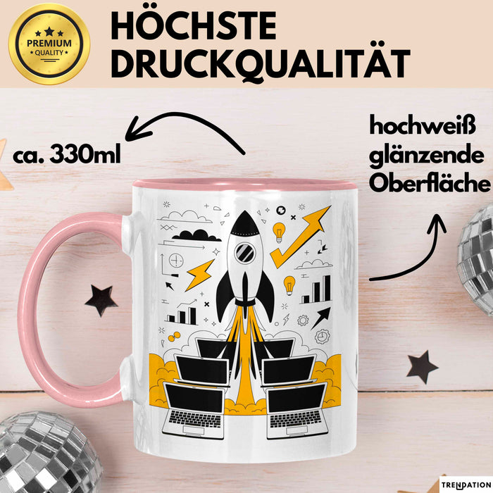 Startup Gründer Tasse Geschenk Lustige Geschenkidee Spruch Für Hustle Erbauer Rosa Trendation