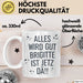 Brigitte Tasse Geschenk Alles Ist Gut Brigitte Ist Jetz Da Geschenkidee Becher mit Name Weiß Trendation