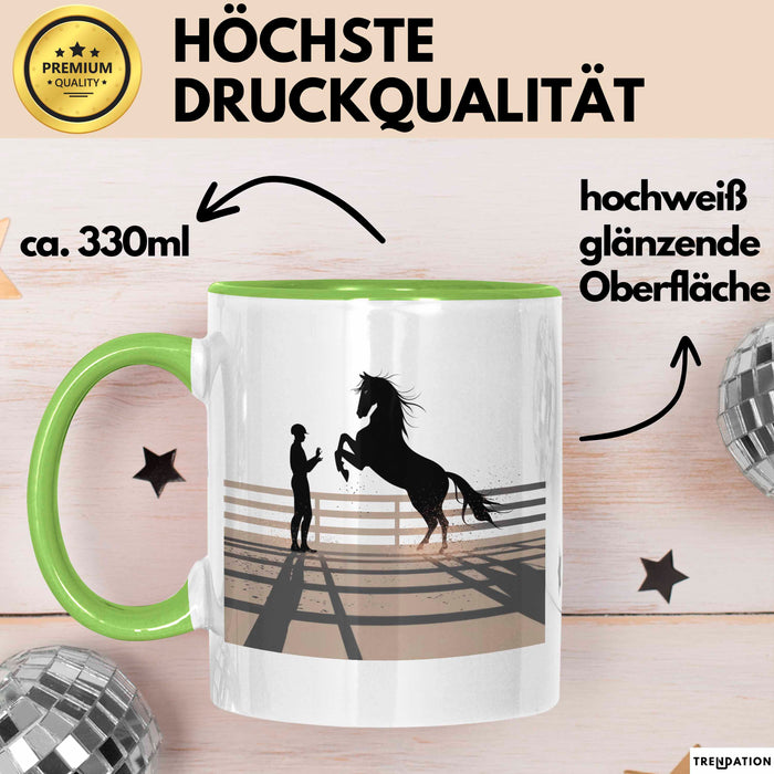 Pferde Trainer Tasse Geschenk Lustige Geschenkidee Spruch Für Reitsport Coaches Grün Trendation