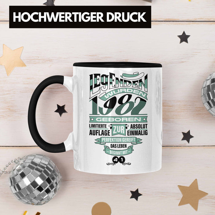 TRENDATION 40. Geburtstag Tasse Frau Mann Geschenk 40er Geschenkidee 40 Mutter Vater Schwarz Trendation