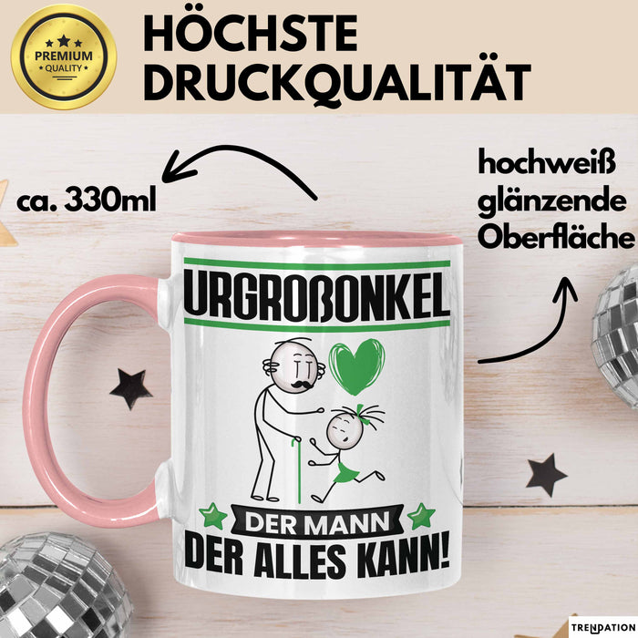 Urgroßonkel Tasse Geschenk für Urgroßonkel Der Mann Der Alles Kann Geschenkidee zum Geburtstag Rosa Trendation