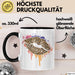 Leoparden Lippen Tasse Geschenk Cool Lips Kiss Leopardenmuster Kaffee-Tasse Geschenkidee Schwarz Trendation