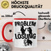 Gärtner Tasse Geschenk für Hobbygärtner Landschaftsgärtner Männer Geschenkidee Problem und Lösung Gartenarbeit Rot Trendation