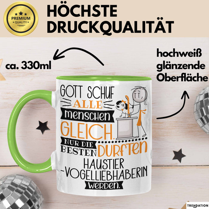 Haustier-Modedesignerin Geschenk Becher Tasse Gott Schuf Alle Menschen Gleich Nur Die Besten Durfeten Haustier-Modedesignerin Werden Geschenkidee Lustig Grün Trendation