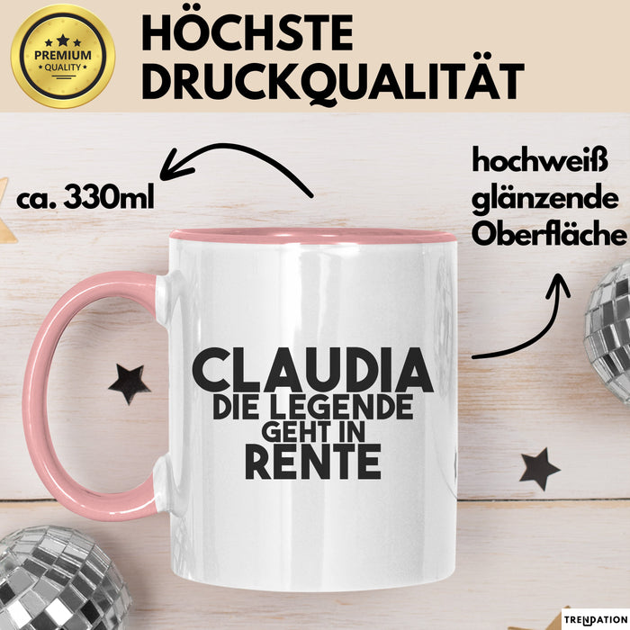 Claudia Tasse Claudia – Die Legende Geht In Rente Geschenk