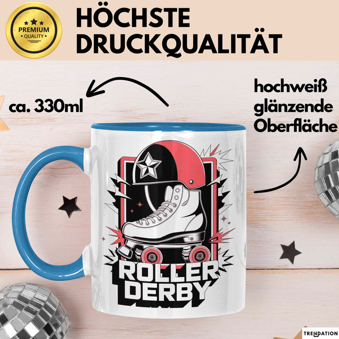 Roller Derby Spieler Tasse Geschenk Lustige Geschenkidee Spruch Für Derby Fans Blau Trendation