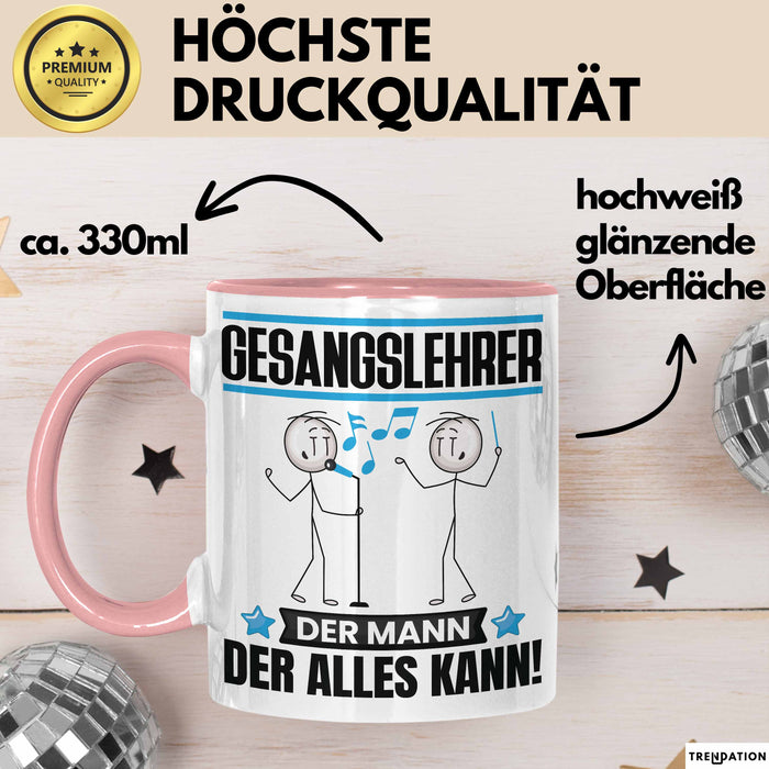 Gesangslehrer Tasse Geschenk für Gesangslehrer Der Mann Der Alles Kann Geschenkidee zum Geburtstag Rosa Trendation