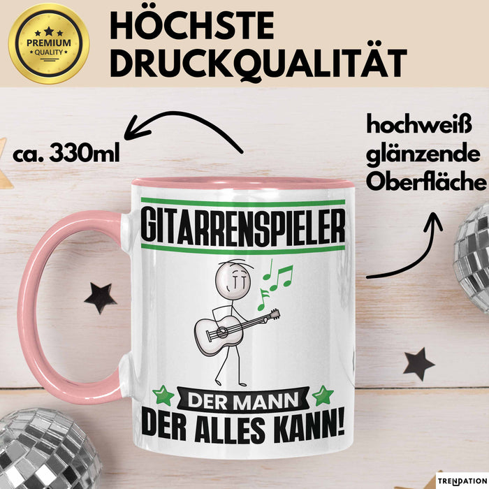 Gitarrenspieler Tasse Geschenk für Gitarrenspieler Der Mann Der Alles Kann Geschenkidee zum Geburtstag Rosa Trendation
