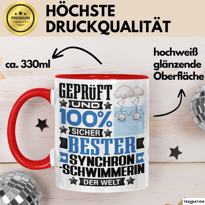 Synchronschwimmerin Geschenk Lustiger Spruch für Synchronschwimmerin Geschenkidee Bester Synchronschwimmerin Der Welt Rot Trendation