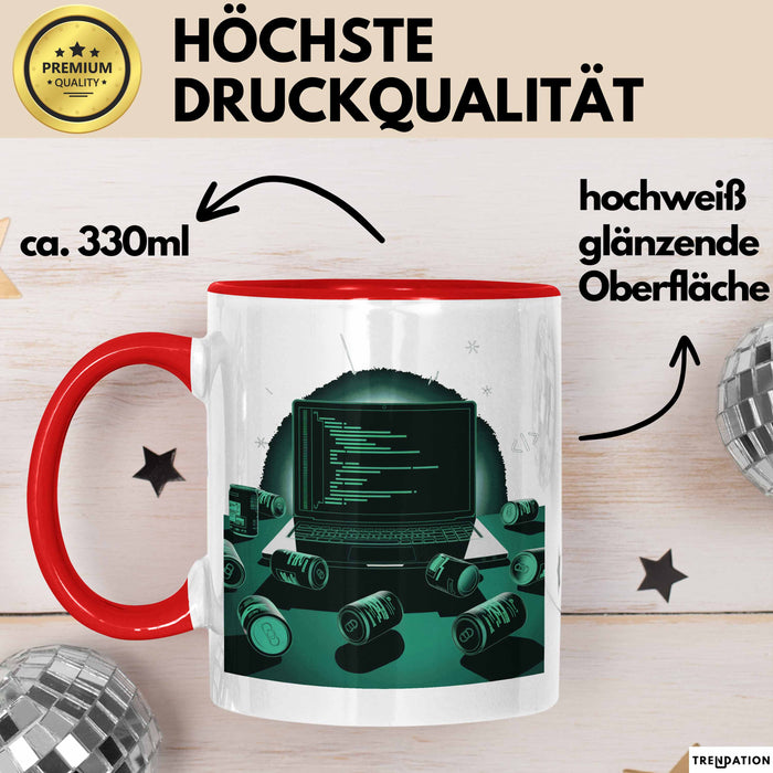 Software Entwickler Tasse Geschenk Lustige Geschenkidee Spruch Für Code Süchtige Rot Trendation
