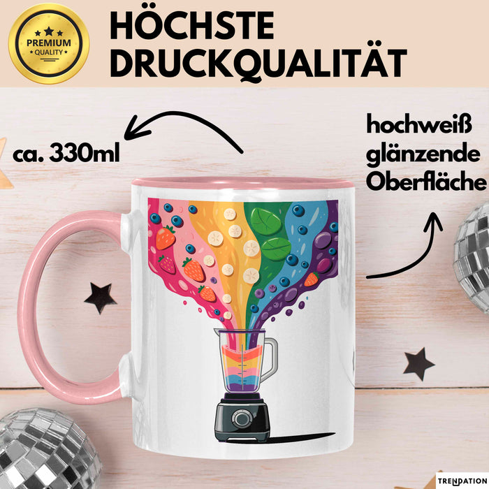 Smoothie Liebhaber Tasse Geschenkidee für Mixer Fan Rosa Trendation