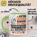 Tierheimunterstützer Geschenk Tasse Lustiger Spruch Erheben Sie Sich Der Tierheimunterstützer Betritt den Raum Grün Trendation