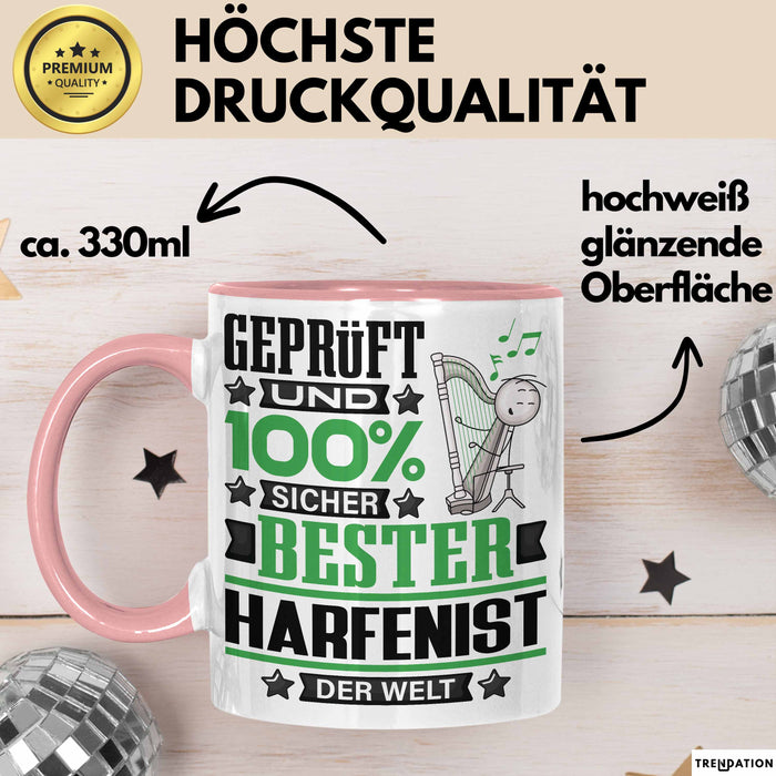 Harfenist Geschenk Lustiger Spruch für Harfenist Geschenkidee Bester Harfenist Der Welt Rosa Trendation