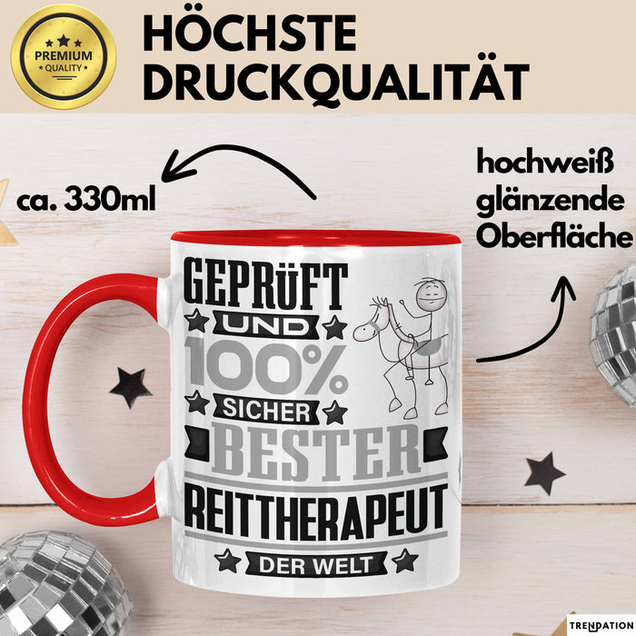 Reittherapeut Geschenk Lustiger Spruch für Reittherapeut Geschenkidee Bester Reittherapeut Der Welt Rot Trendation