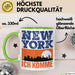 New York Tasse Geschenk Horizont Ich Komme Spruch Geschenkidee Grün Trendation